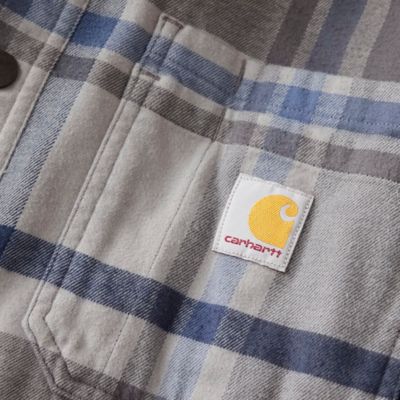 Image showing 5 th Carhartt Men's Hamilton Rugged Flex Relaxed Fit Flannel Fleece Lined Hooded Shirt Jacket