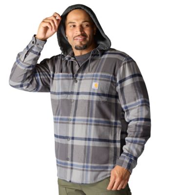 Image showing 8 th Carhartt Men's Hamilton Rugged Flex Relaxed Fit Flannel Fleece Lined Hooded Shirt Jacket