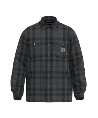 Image showing  Men's Relaxed Fit Flannel Sherpa-Lined Shirt Jacket
