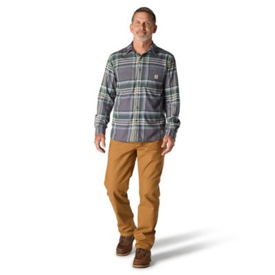 Image showing 3 th Carhartt Men's Hamilton Rugged Flex Relaxed Fit Midweight Flannel Long-Sleeve Plaid Shirt