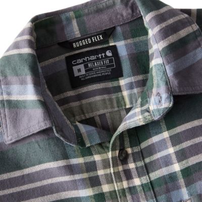 Image showing 8 th Carhartt Men's Hamilton Rugged Flex Relaxed Fit Midweight Flannel Long-Sleeve Plaid Shirt