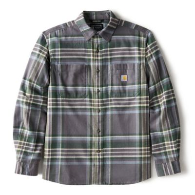 Image showing 9 th Carhartt Men's Hamilton Rugged Flex Relaxed Fit Midweight Flannel Long-Sleeve Plaid Shirt