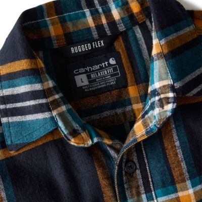 Image showing 8 th Carhartt Men's Hamilton Rugged Flex Relaxed Fit Midweight Flannel Long-Sleeve Plaid Shirt