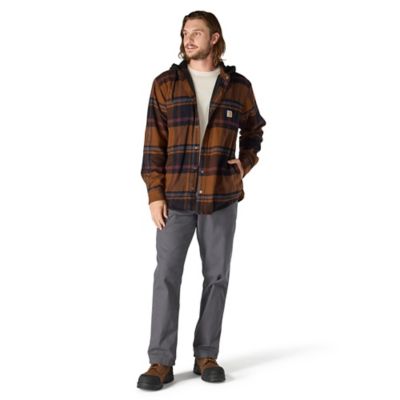 Image showing  Men's Hamilton Rugged Flex Relaxed Fit Flannel Fleece Lined Hooded Shirt Jacket