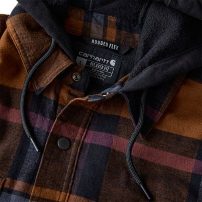 Image showing 5 th Carhartt Men's Hamilton Rugged Flex Relaxed Fit Flannel Fleece Lined Hooded Shirt Jacket