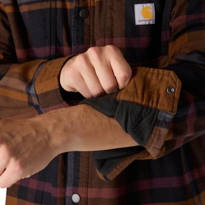 Image showing 6 th Carhartt Men's Hamilton Rugged Flex Relaxed Fit Flannel Fleece Lined Hooded Shirt Jacket