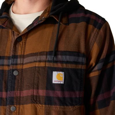 Image showing 8 th Carhartt Men's Hamilton Rugged Flex Relaxed Fit Flannel Fleece Lined Hooded Shirt Jacket