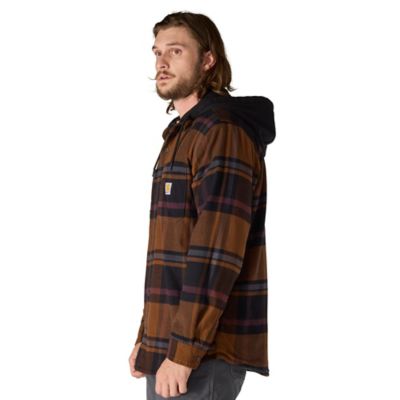 Image showing  Men's Hamilton Rugged Flex Relaxed Fit Flannel Fleece Lined Hooded Shirt Jacket