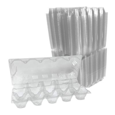 Image showing  100 pk. Plastic Egg Carton for 10 Chicken Eggs