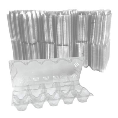 Image showing  500 pk. Plastic Egg Carton for 10 Chicken Eggs