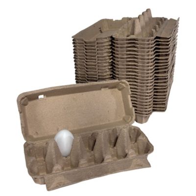 Image showing  25 pk. Natural Pulp, Flat Top Blank Egg Cartons for 10 Chicken Eggs