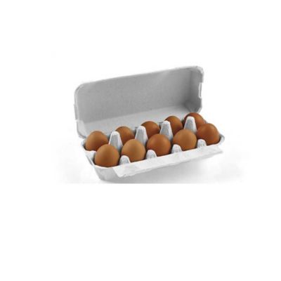 Hatching Time Egg Cartons for 10 Chicken Eggs - Natural Pulp, Flat Top Blank, 50 pk.