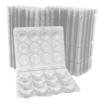 Image showing  250 pk. Plastic Egg Carton for 12 Quail Eggs