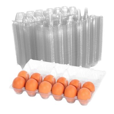 Image showing  50 pk. Plastic Egg Carton for 12 Chicken Eggs