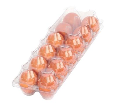 Image showing  250 pk. Plastic Egg Carton for 12 Chicken Eggs