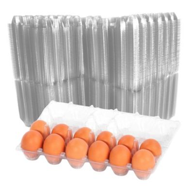 Image showing  250 pk. Plastic Egg Carton for 12 Chicken Eggs