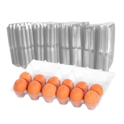 Image showing  500 pk. Plastic Egg Carton for 12 Chicken Eggs