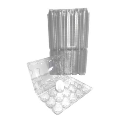 Image showing  100 pk. Plastic Egg Carton for 15 Chicken Eggs