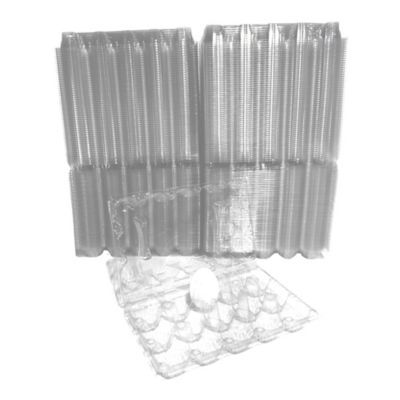 Image showing  250 pk. Plastic Egg Carton for 15 Chicken Eggs