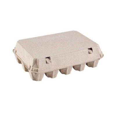 Image showing  500 pk. Natural Pulp, Flat Top Blank Egg Cartons for 15 Chicken Eggs