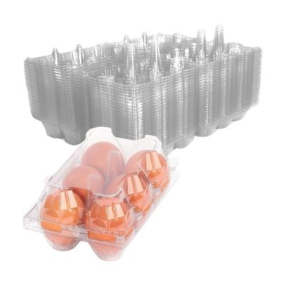 Image showing  50 pk. Plastic Egg Carton for 6 Chicken Eggs