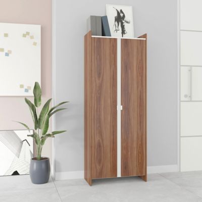Image showing  27.75 in. W x 71.06 in. H x 13.77 in. D Ratzer Storage Cabinet, Brown
