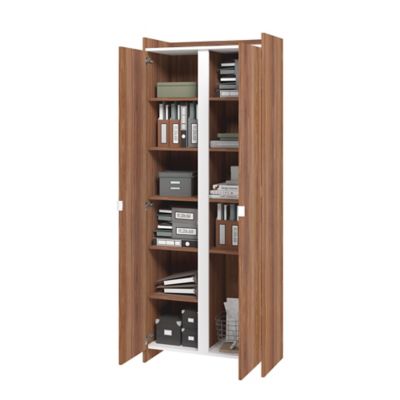 Image showing  27.75 in. W x 71.06 in. H x 13.77 in. D Ratzer Storage Cabinet, Brown