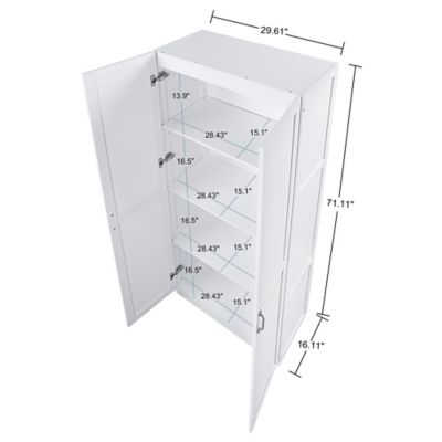 Image showing  29.6 in. W x 71.1 in. H x 16.1 in. D Hopkins Storage Closet 3.0, White, 2 pc.