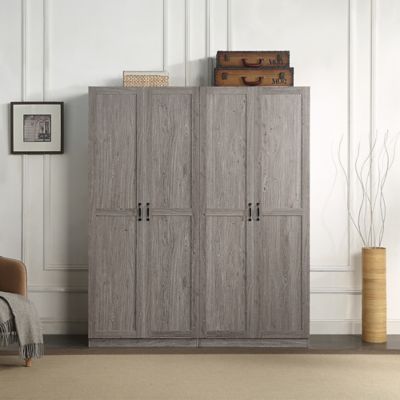 Image showing  59.2 in. W x 71.1 in. H x 16.1 in. D Hopkins Storage Closet 4.0, Gray, 2 pc.