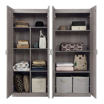 Image showing  59.2 in. W x 71.1 in. H x 16.1 in. D Hopkins Storage Closet 4.0, Gray, 2 pc.