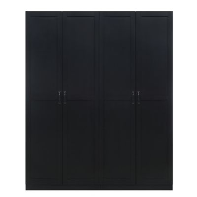 Manhattan Comfort 59.2 in. x 71.1 in. x 16.1 in. Hopkins Storage Closet 4.0, 2 pc., Black