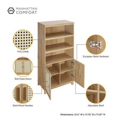Image showing  7-Shelf Sheridan Bookcase Cabinet, Melamine