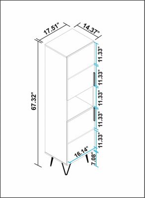 Image showing  5-Shelf Beekman Narrow Bookcase Cabinet