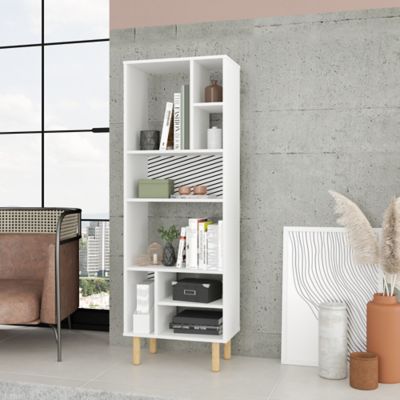Image showing  8-Shelf Essex Decor Bookcase, Natural Wood