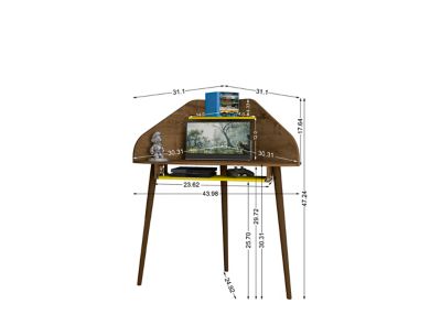 Image showing  43.98 in. Bradley Floating Corner Desk with Storage