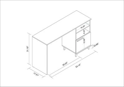Image showing  53.14 in. Minetta Office Desk with Storage
