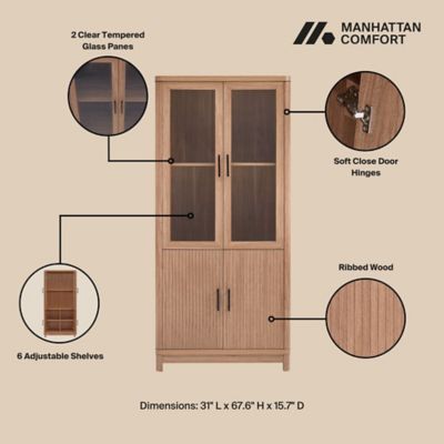 Image showing  6-Shelf Jodie Bookcase, Wood Grain