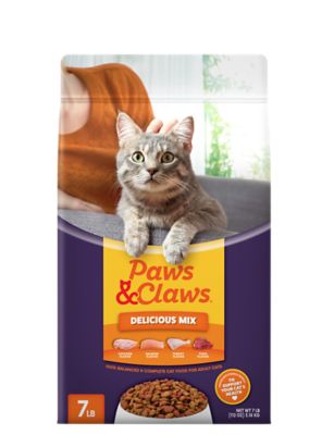 Paws & Claws Delicious Mix Adult Assorted Recipe Dry Cat Food, 7 lb. Bag
