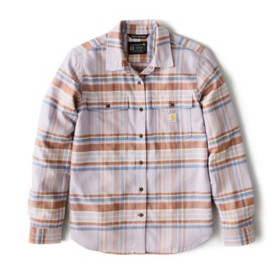 Image showing 0 th Carhartt Women's TENCEL Fiber Series Relaxed Fit Plaid Shirt
