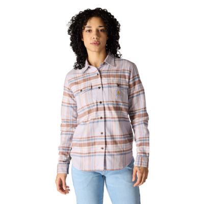 Image showing 1 th Carhartt Women's TENCEL Fiber Series Relaxed Fit Plaid Shirt