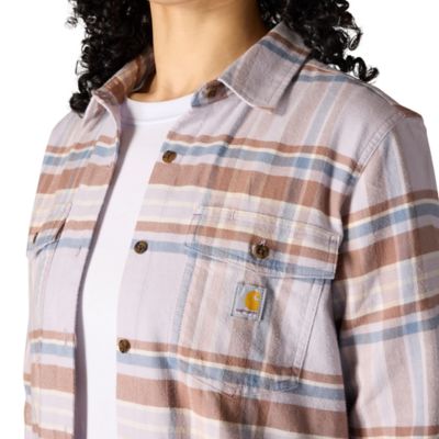 Image showing 3 th Carhartt Women's TENCEL Fiber Series Relaxed Fit Plaid Shirt