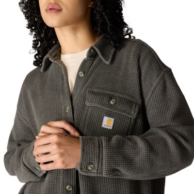 Image showing 6 th Carhartt Women's Oversized-Fit Heavyweight Waffle Knit Shirt