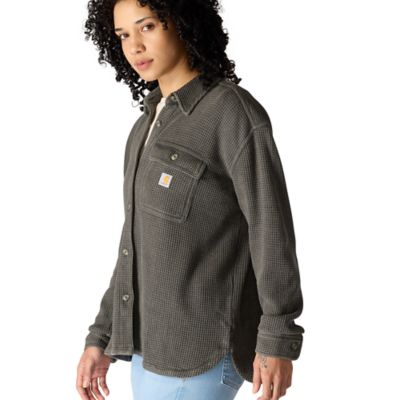 Image showing 2 th Carhartt Women's Oversized-Fit Heavyweight Waffle Knit Shirt