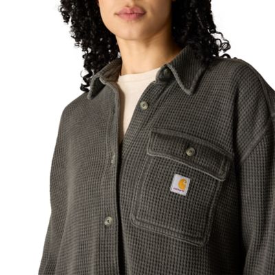 Image showing 3 th Carhartt Women's Oversized-Fit Heavyweight Waffle Knit Shirt