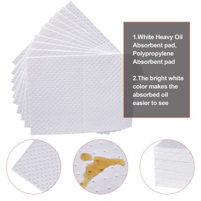Image showing  Oil-Only Absorbent Mat, Heavyweight Oil Absorbent Pads, 15 in. x 20 in., White, 100 Pads/Box