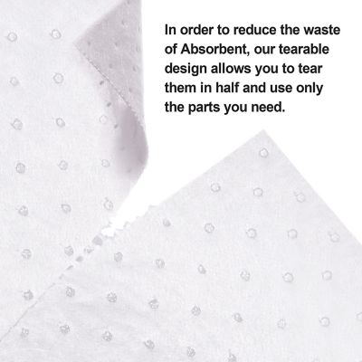 Image showing  Oil-Only Absorbent Mat, Heavyweight Oil Absorbent Pads, 15 in. x 20 in., White, 100 Pads/Box