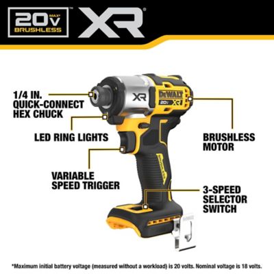 Image showing  20v MAX XR Brushless Impact Driver (Bare)
