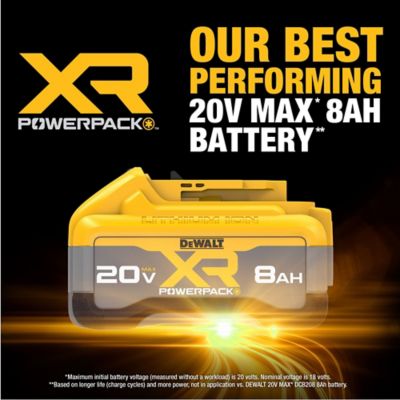 Image showing 3 th DEWALT 20v MAX XR 8 Ah Battery