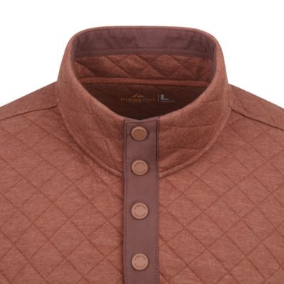 Image showing 6 th Ridgecut Men's Quilted 3/4-Snap Pullover Fleece Sweatshirt