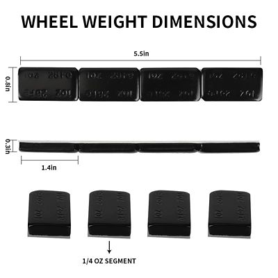 Image showing  1 oz. Stick on Wheel Weights, Adhesive Back, Easy to Peel, 36 Strips/Box, 4 pk., AA060P4